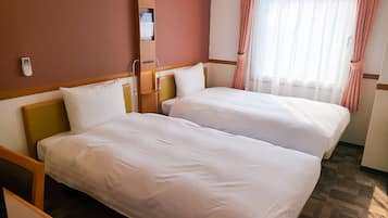 Desk, laptop workspace, blackout curtains, WiFi