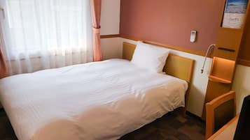 Desk, laptop workspace, blackout drapes, WiFi