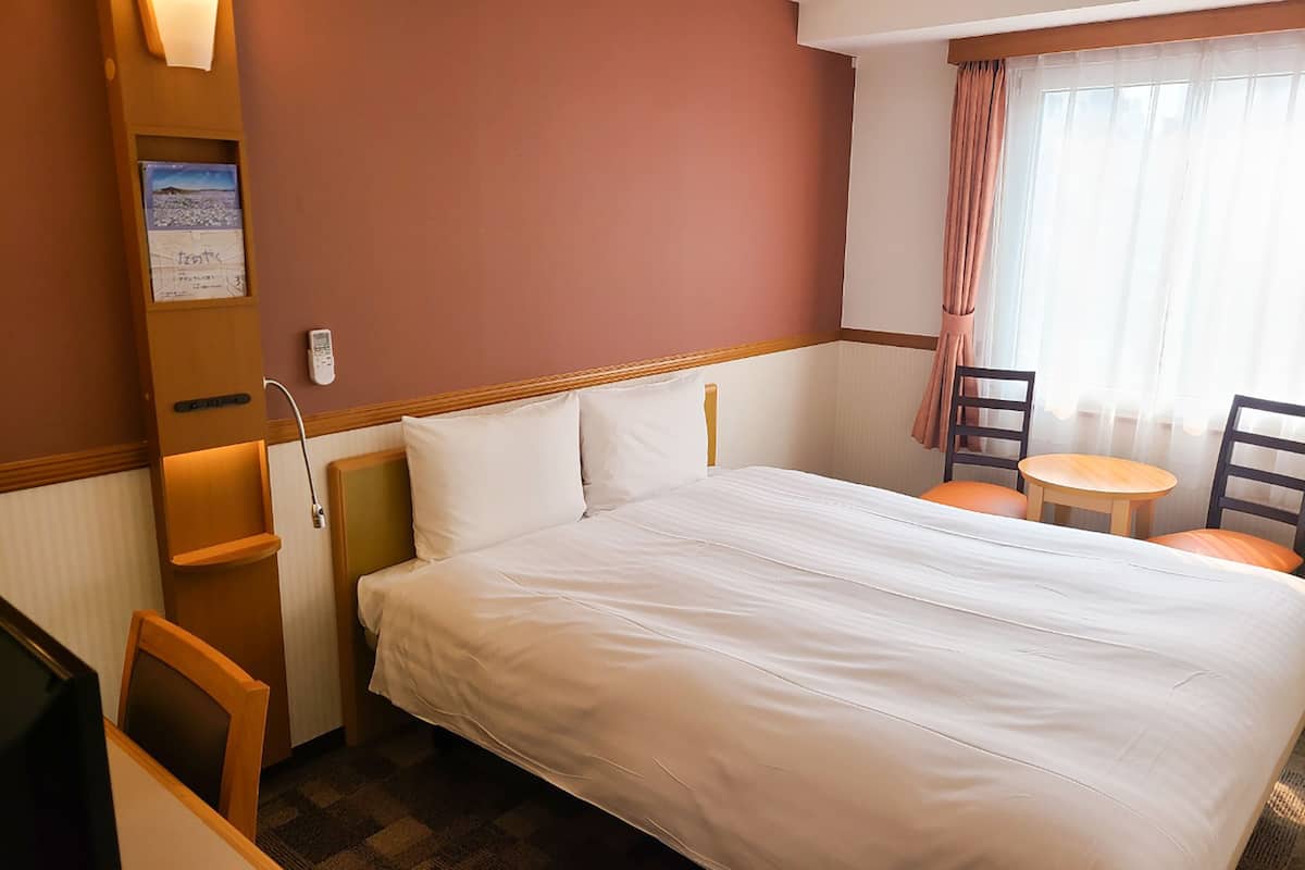 Desk, laptop workspace, blackout curtains, WiFi