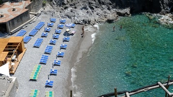 Private beach nearby, black sand