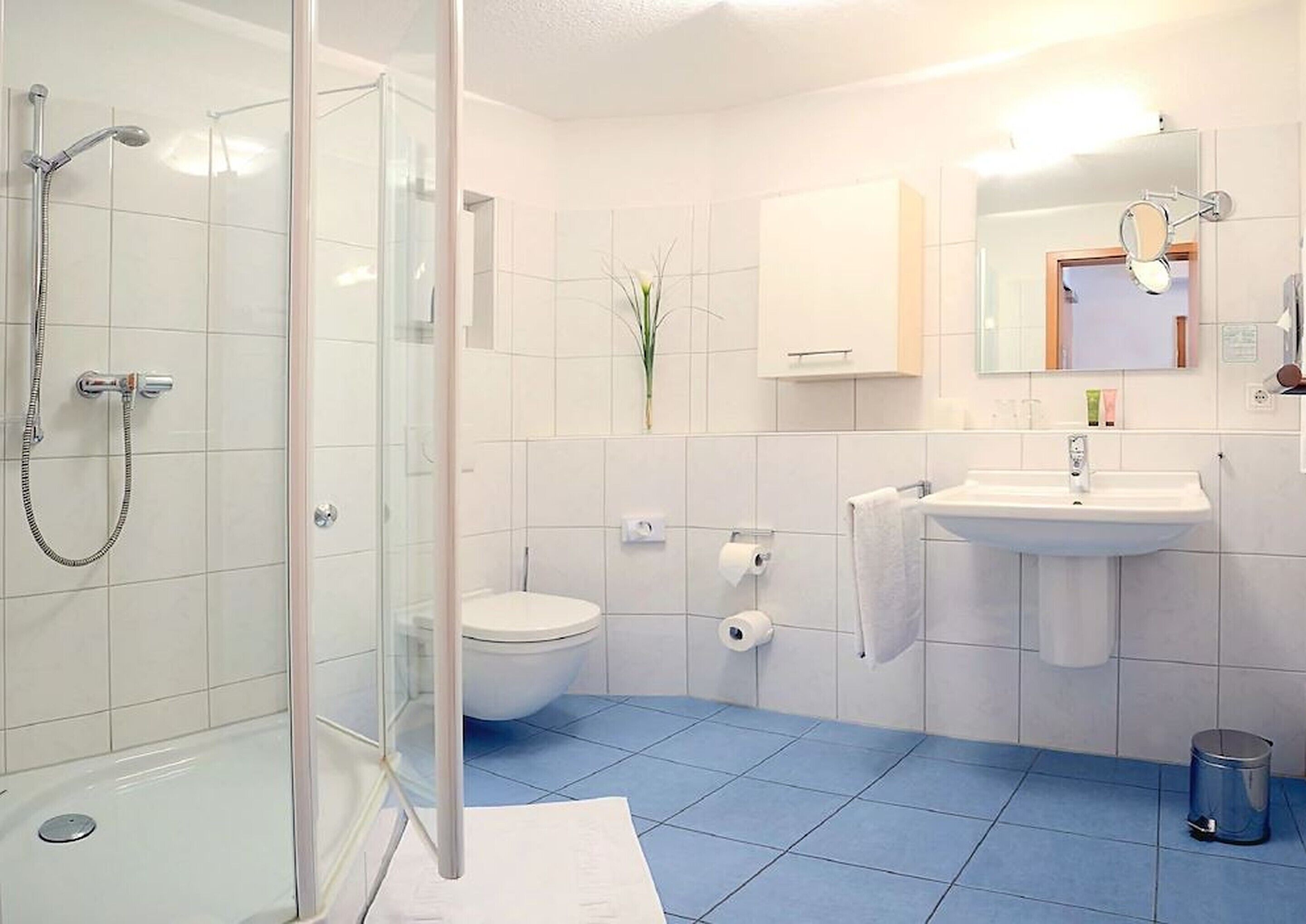 free toiletries, hair dryer, towels