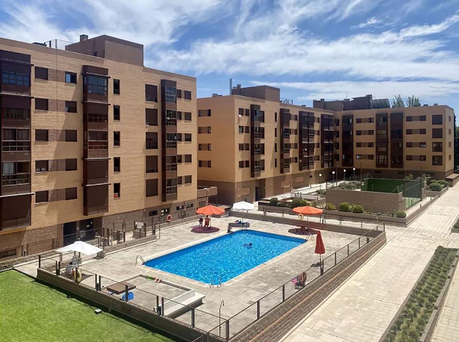 Indoor pool, outdoor pool, pool umbrellas, pool loungers