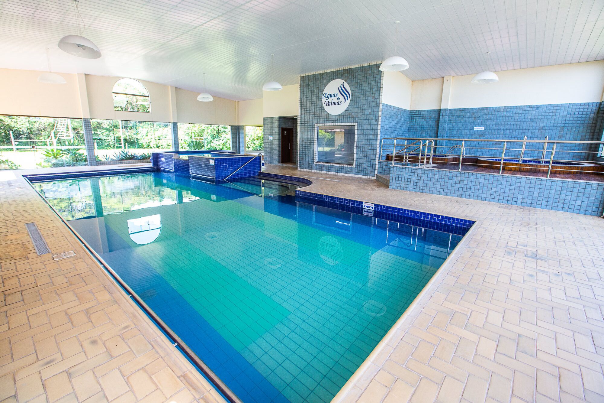 Indoor pool, outdoor pool, pool loungers