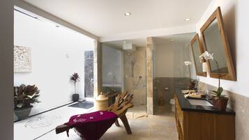 Two Bedrooms Villa with Private Pool | Bathroom | Hair dryer, bathrobes, slippers, towels