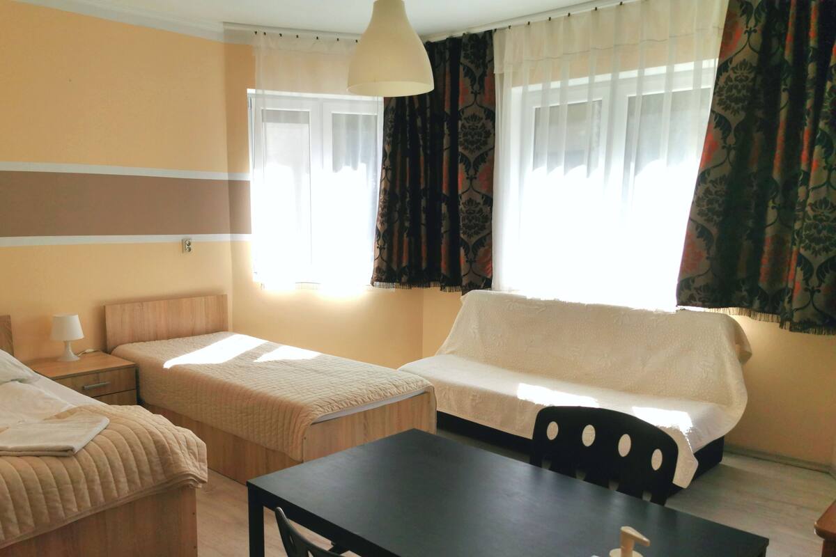 Premier studio suite, 1 slaapkamer, kitchenette | Luxe beddengoed, een strijkplank/strijkijzer, extra bedden (toeslag)