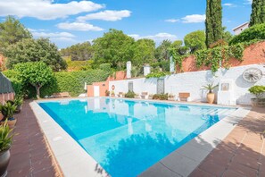 Piscina a l'aire lliure i gandules 