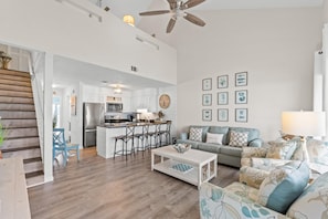 Condo, 2 Bedrooms (C7) | Living area | TV - Southwind Condo Rentals by Panhandle Getaways (Panama City Beach)