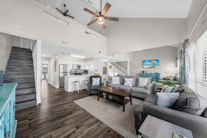 Condo, 2 Bedrooms (B5) | Living area | TV - Southwind Condo Rentals by Panhandle Getaways (Panama City Beach)