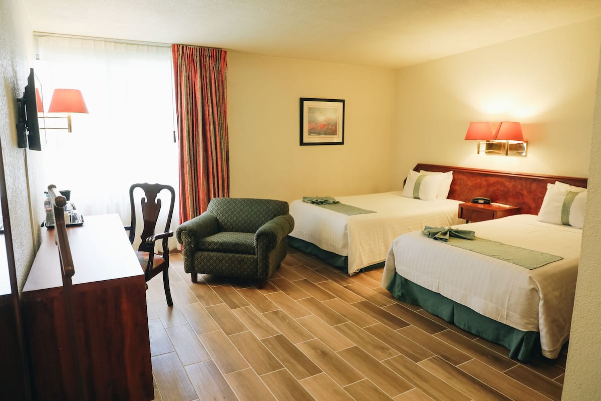 Premier Double Room, 2 Double Beds | In-room safe, desk, laptop workspace, iron/ironing board