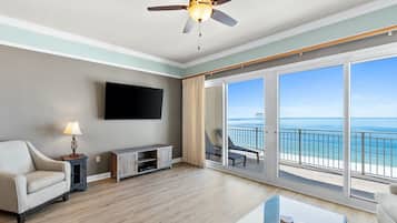 Appart'hôtel, 3 chambres, vue océan | Coin séjour