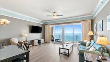 Appart'hôtel, 3 chambres, vue océan | Coin séjour