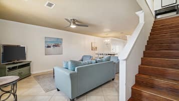 Flat-screen TV, DVD player