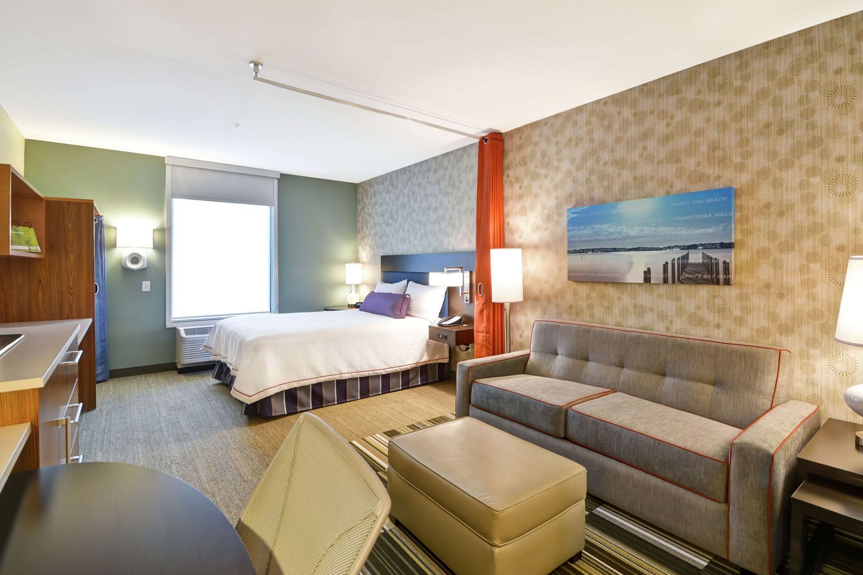 In-room safe, desk, laptop workspace, blackout curtains