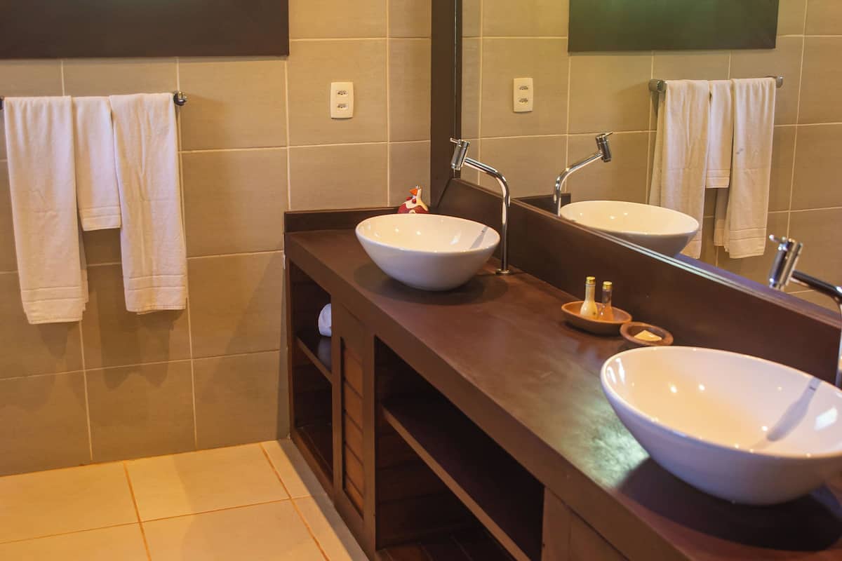 free toiletries, hair dryer, towels