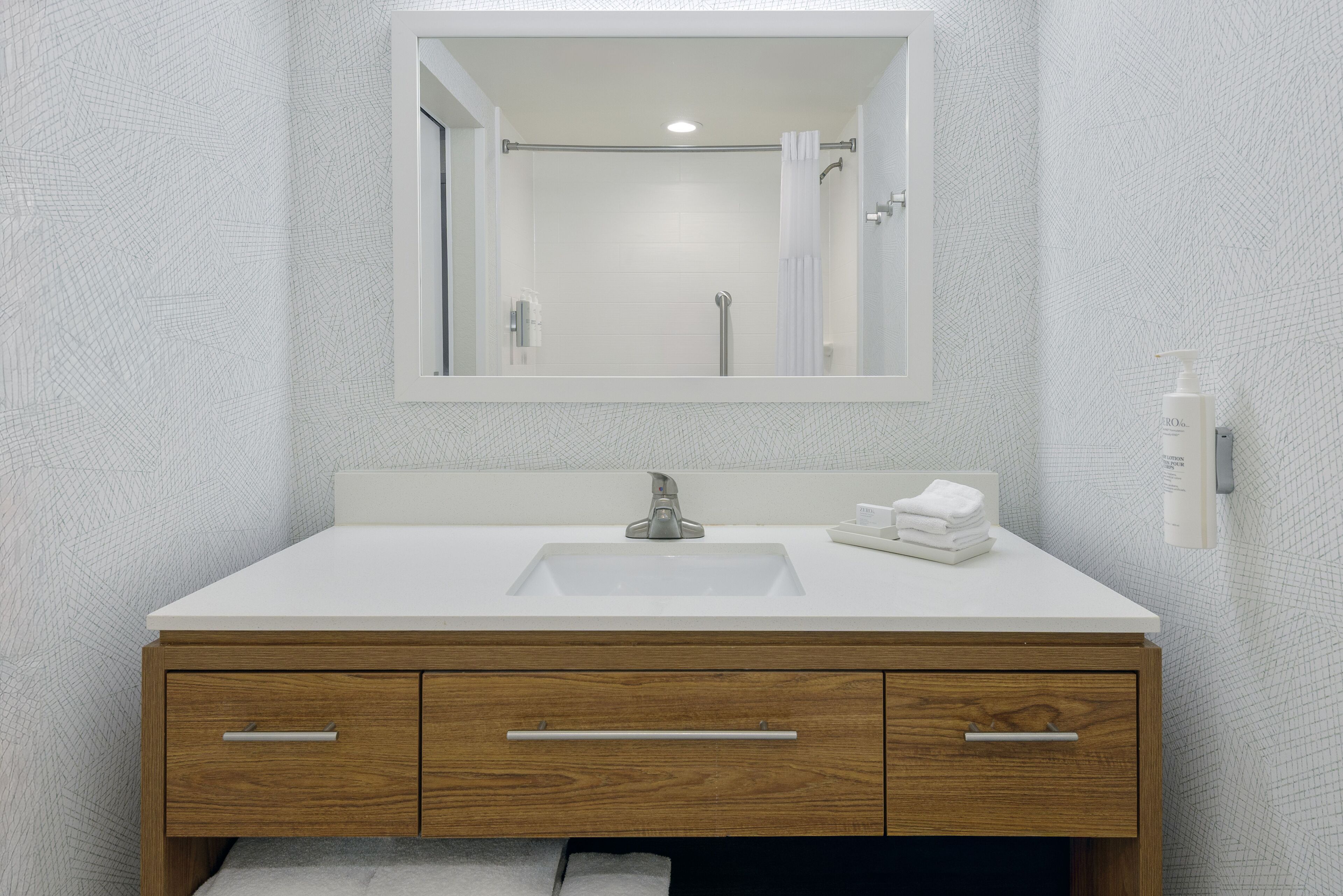 free toiletries, hair dryer, towels