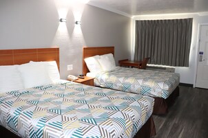 Desk, free WiFi, bed sheets