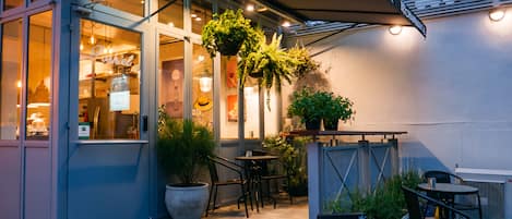 Outdoor banquet area