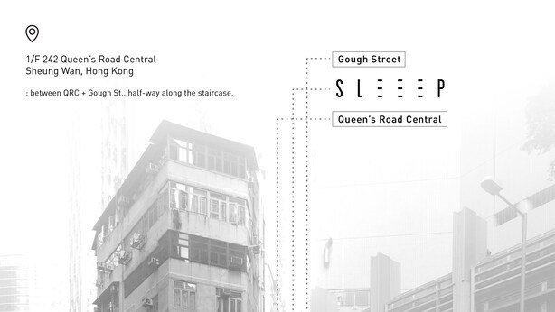 A street view with a building labeled "Queen's Road Central" and "Gough Street" marked on the sidewalk. - SLEEEP Soho (Hong Kong)
