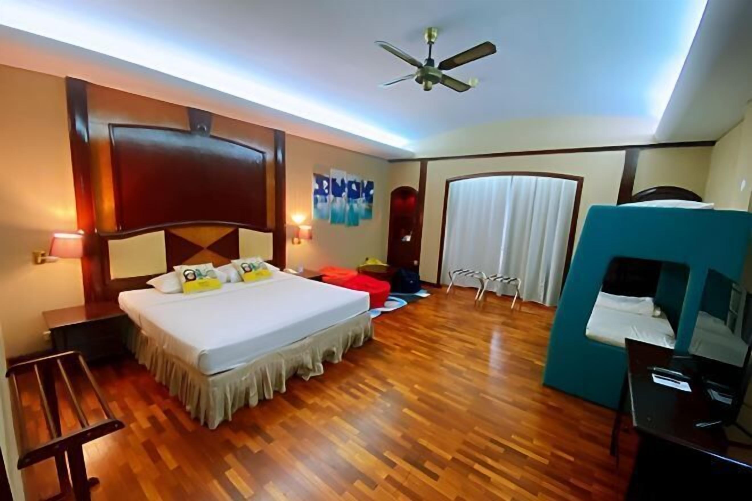 In-room safe, blackout curtains, iron/ironing board