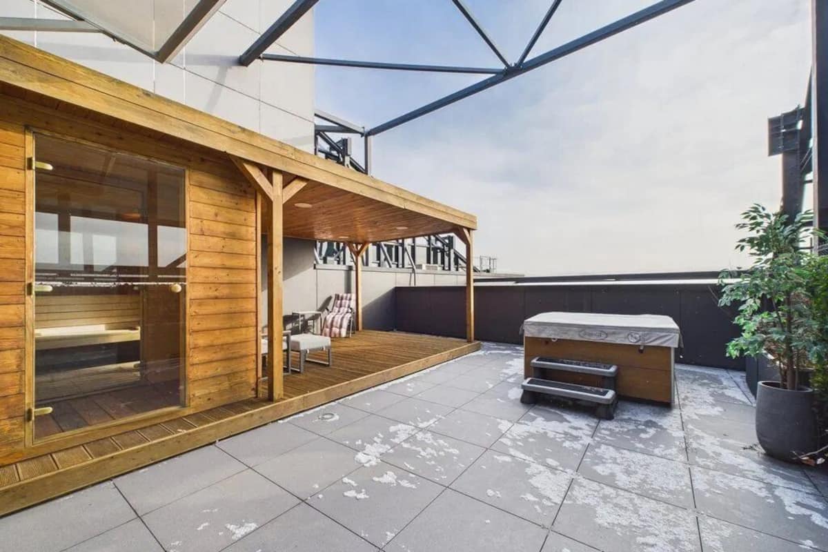 Leilighet – premium, spabadekar, byutsikt | Terrasse/patio