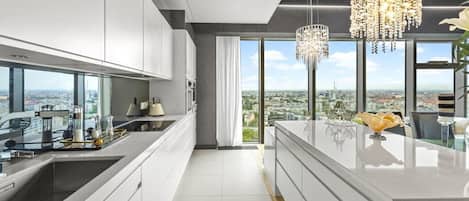 Two Bedroom Apartment | Private kitchen | Full-size fridge, oven, stovetop, dishwasher