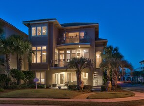 House, 5 Bedrooms, Ocean View, Sea Facing | Front of property – evening/night