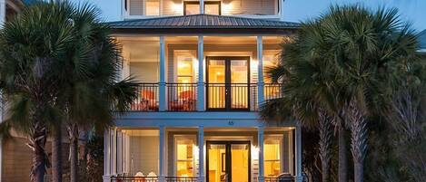 House, 4 Bedrooms, Sea Facing | Front of property – evening/night