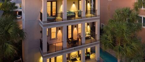 House, 6 Bedrooms, Sea Facing | Front of property – evening/night