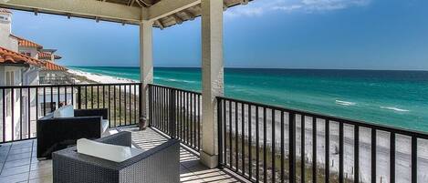 Casa, 5 camere da letto, vista oceano, di fronte alla spiaggia | Balcone