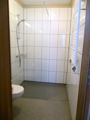 Studio (2 persons) | Bathroom | Shower, free toiletries, hair dryer, towels
