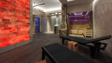 Sauna, hot tub, body treatments, body wraps, body scrubs, facials