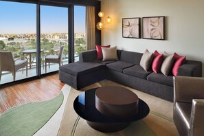 Junior Suite, 1 Double Bed | Living area | 32-inch LCD TV with satellite channels, TV, pay movies - Marriott Hotel Al Forsan, Abu Dhabi (Abu Dhabi)