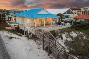House, 6 Bedrooms, Ocean View, Beachfront | Front of property – evening/night - Sandtrap by the Sea 6 Bedroom Holiday Home by Five Star Properties (Miramar Beach)