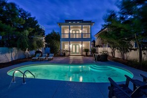 House, 3 Bedrooms, Ocean View, Sea Facing | Front of property - evening/night