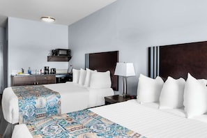 Standard Room, 2 Queen Beds, Non Smoking, Kitchenette (Dining Table) | Individually furnished, blackout curtains, free WiFi, bed sheets