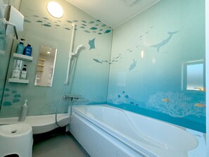 Regular Type of the 3rd Village (2Double beds, Japanese Futons are arranged for 3rd & more guests) | Bathroom | Free toiletries, hair dryer, slippers, bidet - Churaumi Village (Motobu)