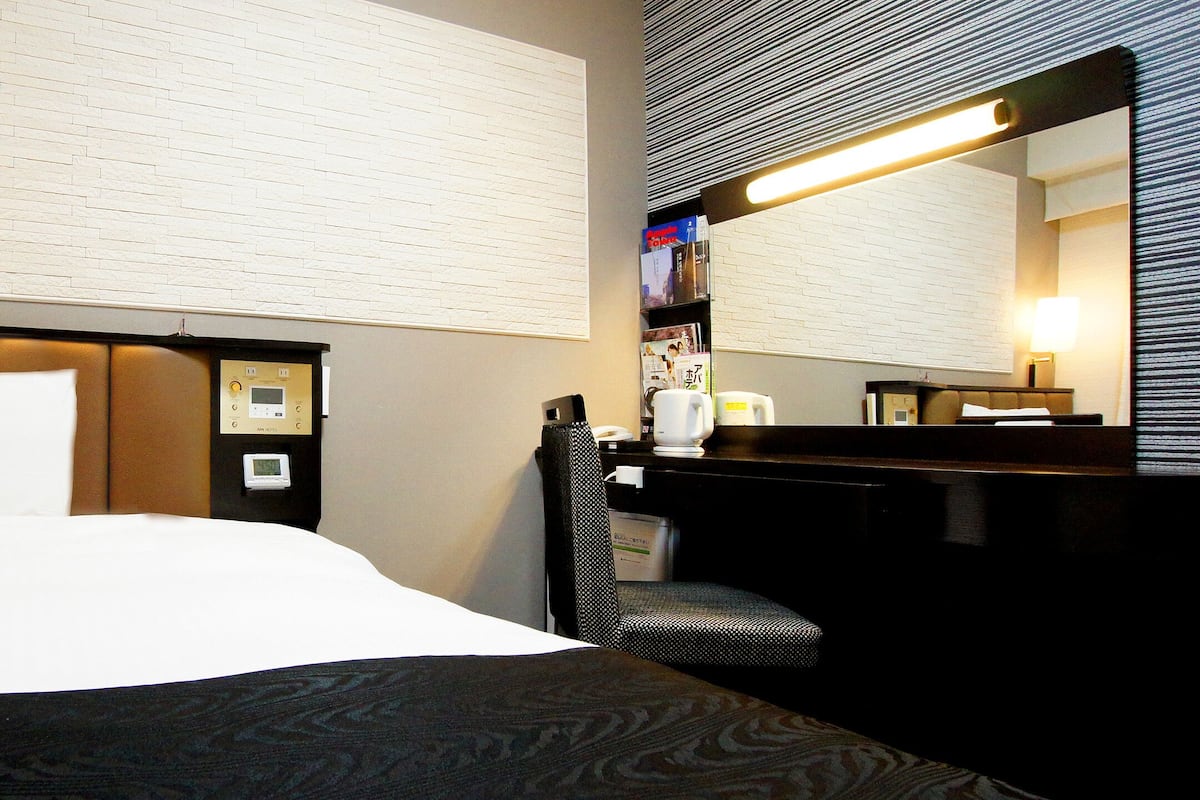 Desk, blackout drapes, iron/ironing board (on request), WiFi (free)