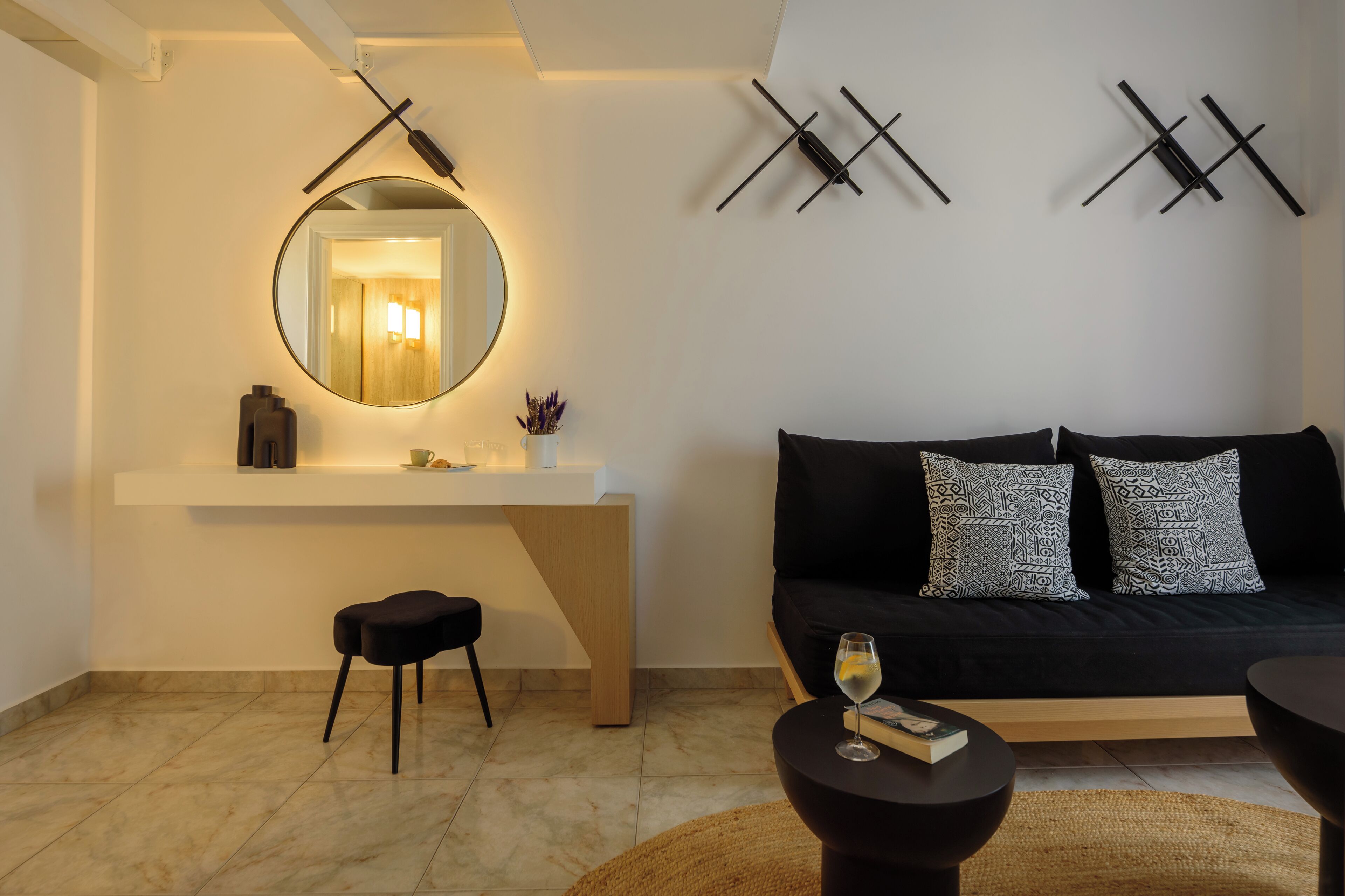 maisonette volcano view | living area | 22-inch flat-screen tv with satellite channels, tv