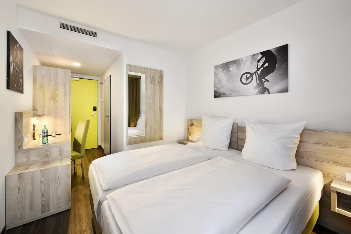 In-room safe, desk, laptop workspace, blackout curtains