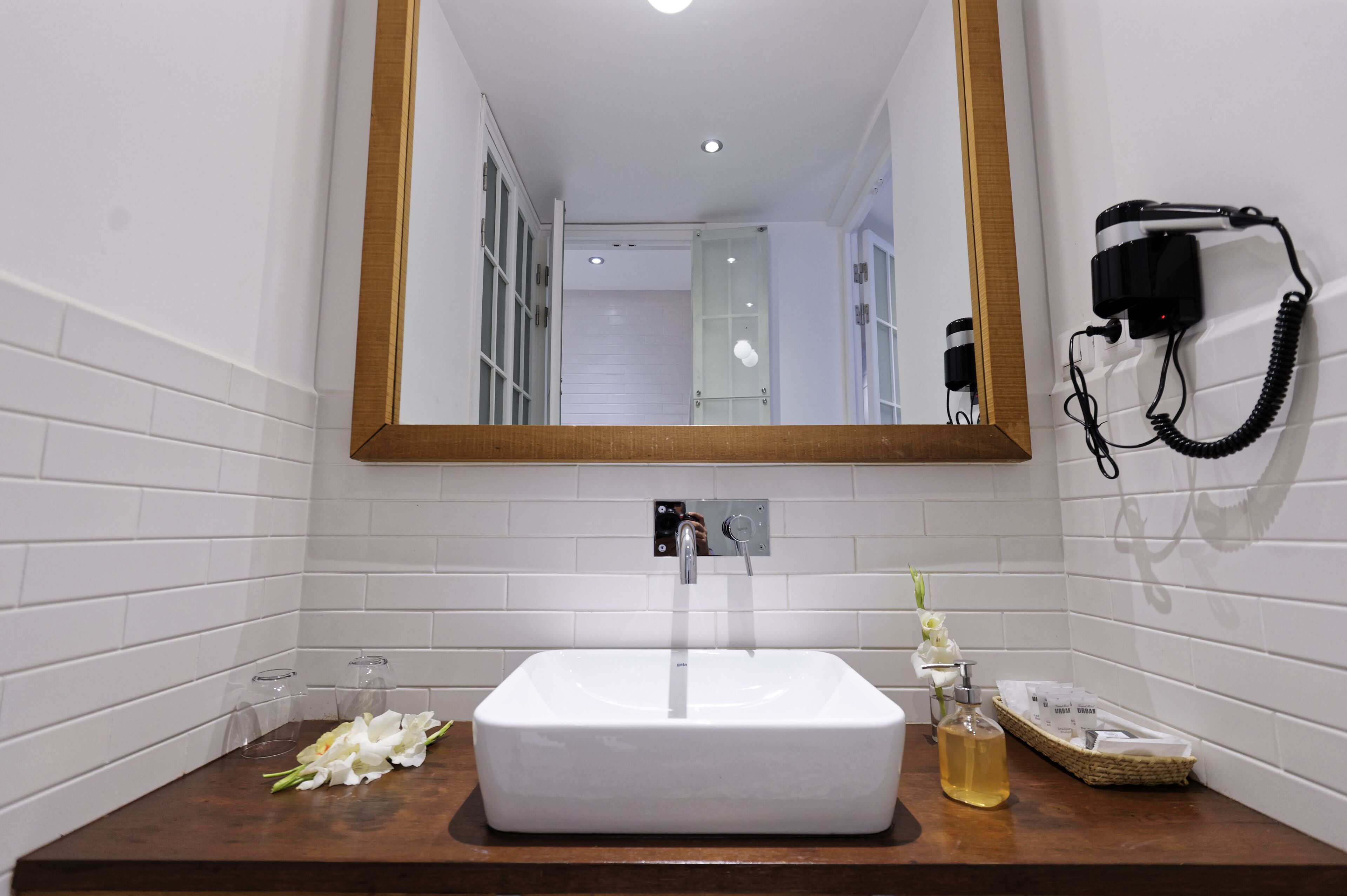 free toiletries, hair dryer, towels, soap