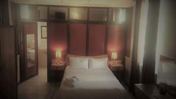 Desk, blackout curtains, free WiFi, bed sheets