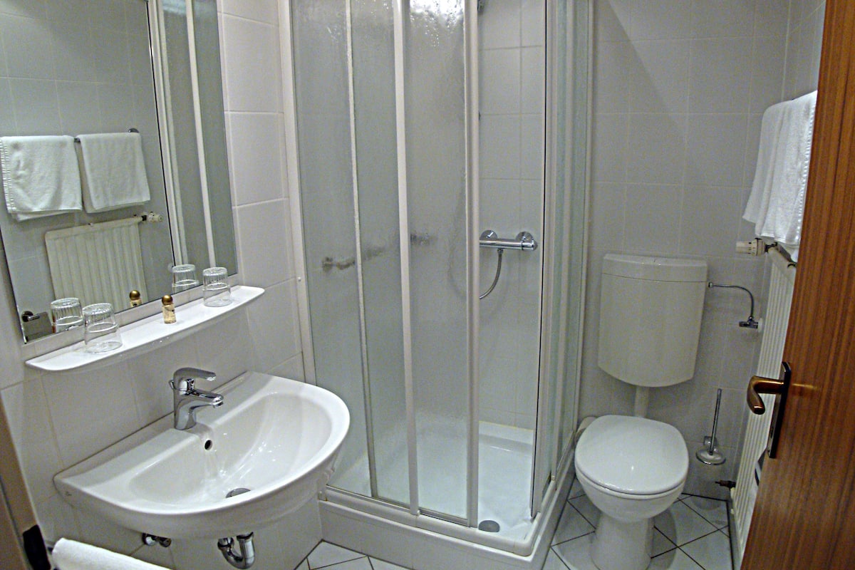 single room | bathroom amenities | shower, free toiletries, hair dryer, towels