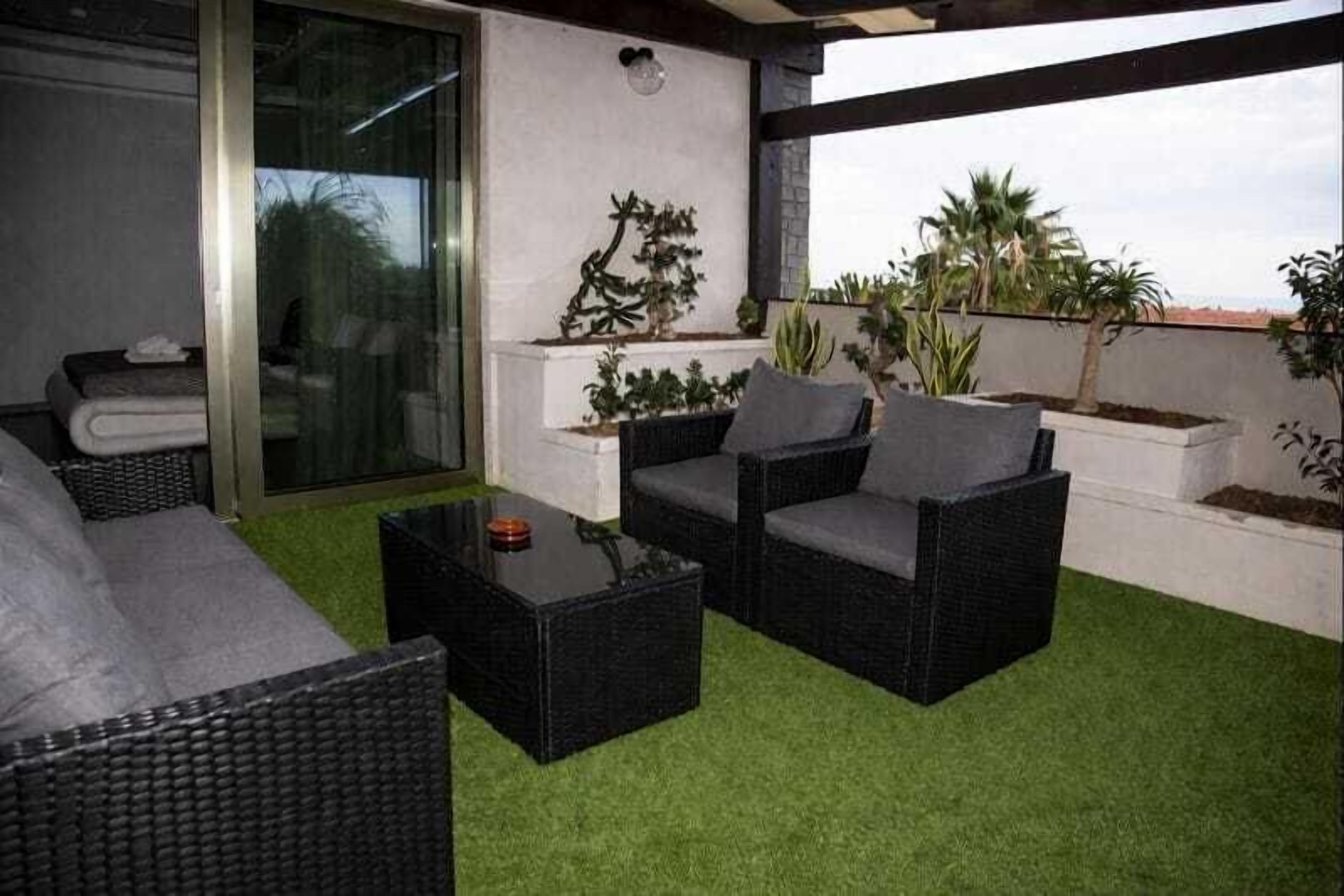 Standard Double Room, 1 Queen Bed, Terrace, Pool View | Terrace/patio
