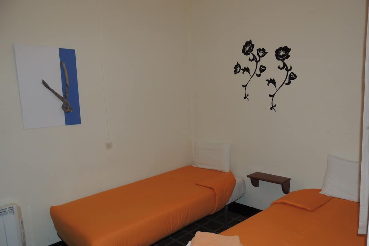 Economy Twin Room, Shared Bathroom | Down comforters, free WiFi, bed sheets