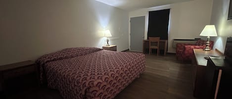 Desk, free WiFi, bed sheets