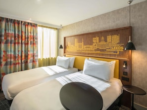 Hypo-allergenic bedding, desk, laptop workspace, soundproofing