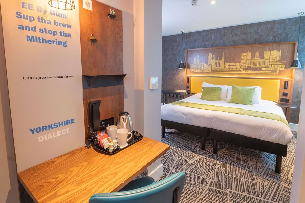 Hypo-allergenic bedding, desk, laptop workspace, soundproofing