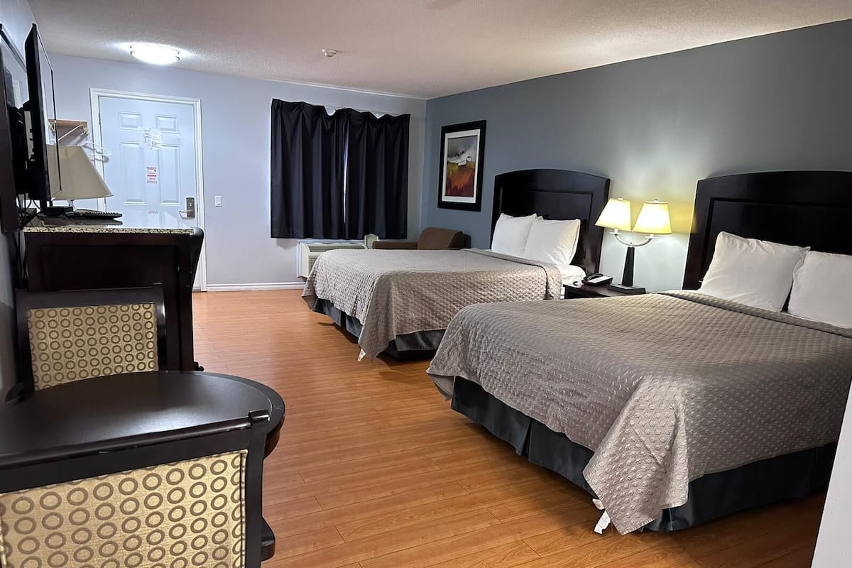 Standard Room, 2 Queen Beds, Non Smoking | Desk, free WiFi, bed sheets