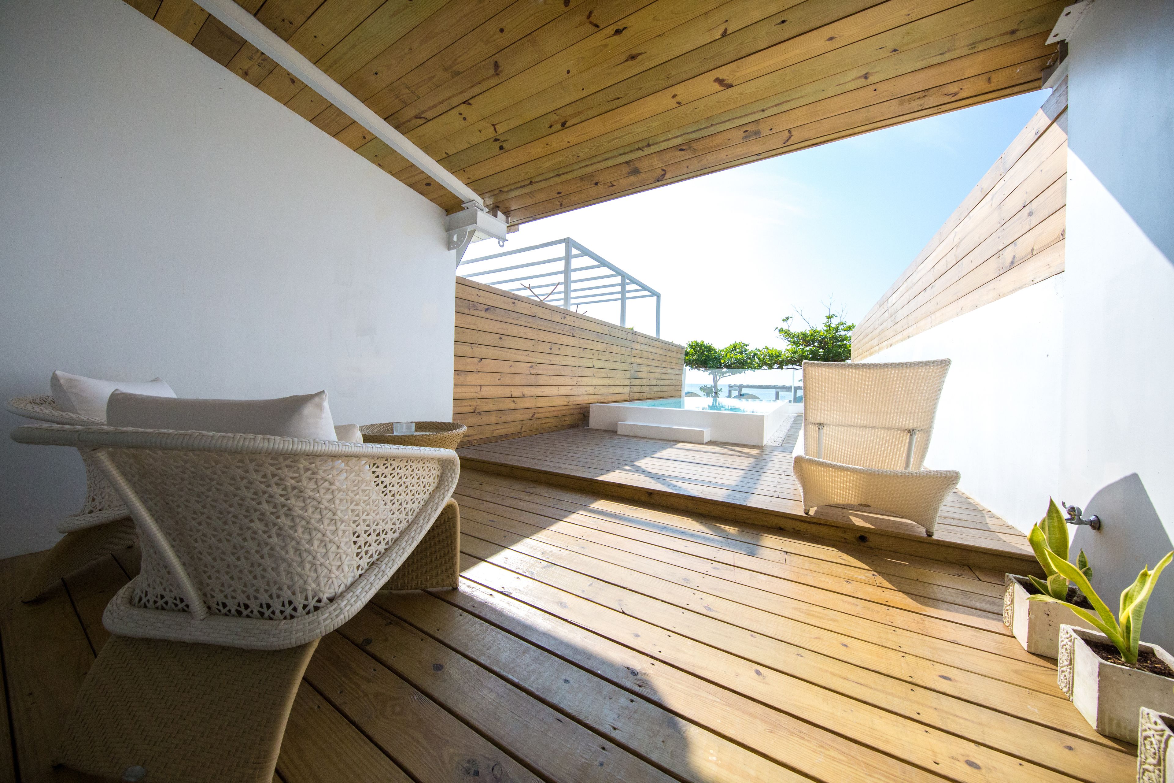 Habitación doble superior, 1 habitación, piscina privada, en la zona del patio | Exterior