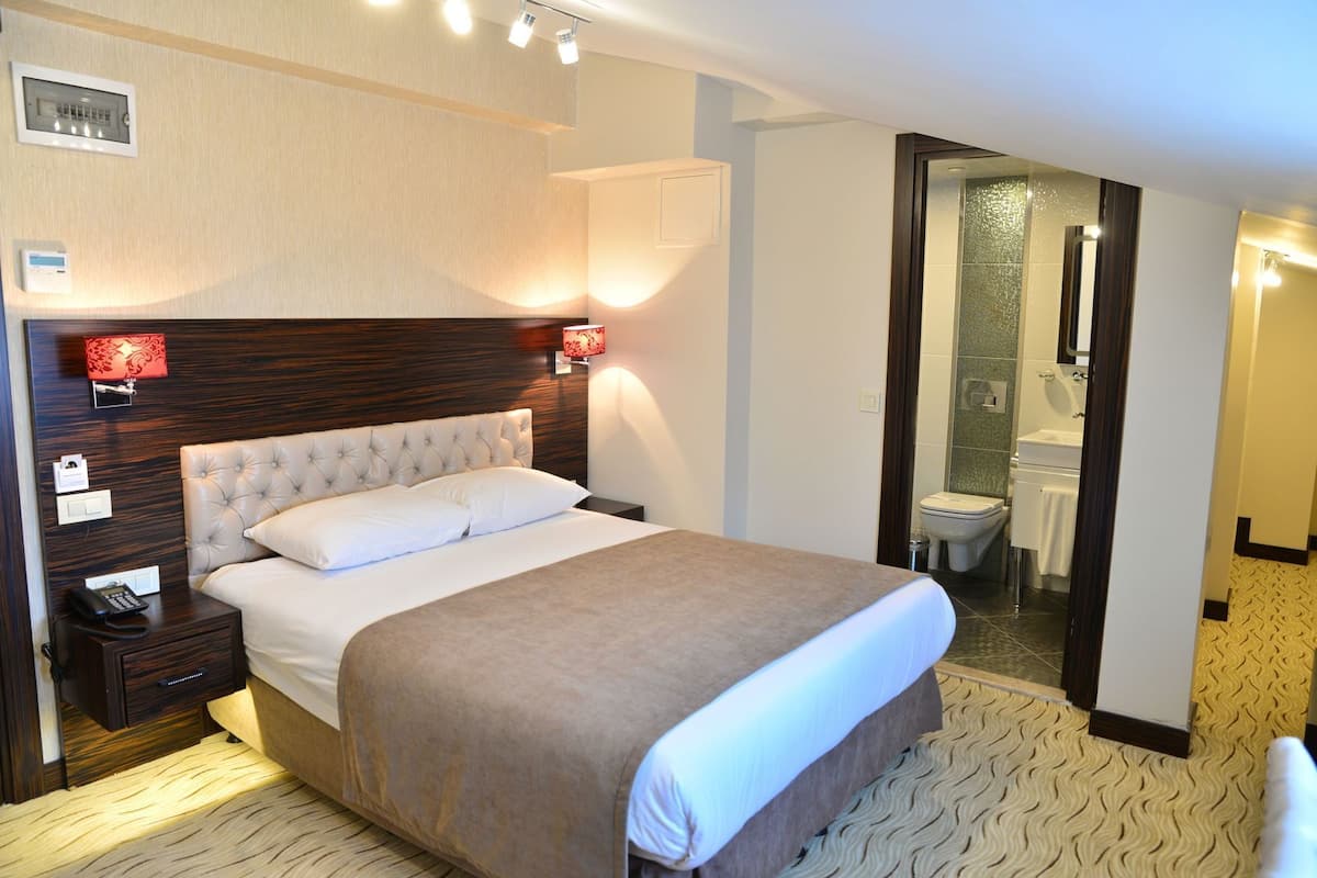 Minibar, odada kasa, masa, ses yalıtımı 